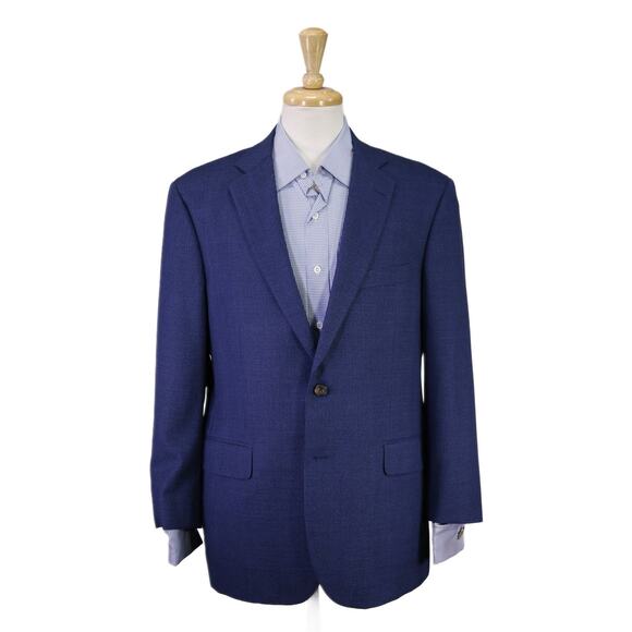 Brooks Brothers Madison Royal Blue Knit Woven Wool 2-Btn Sportcoat Blazer 42S - Picture 1 of 10